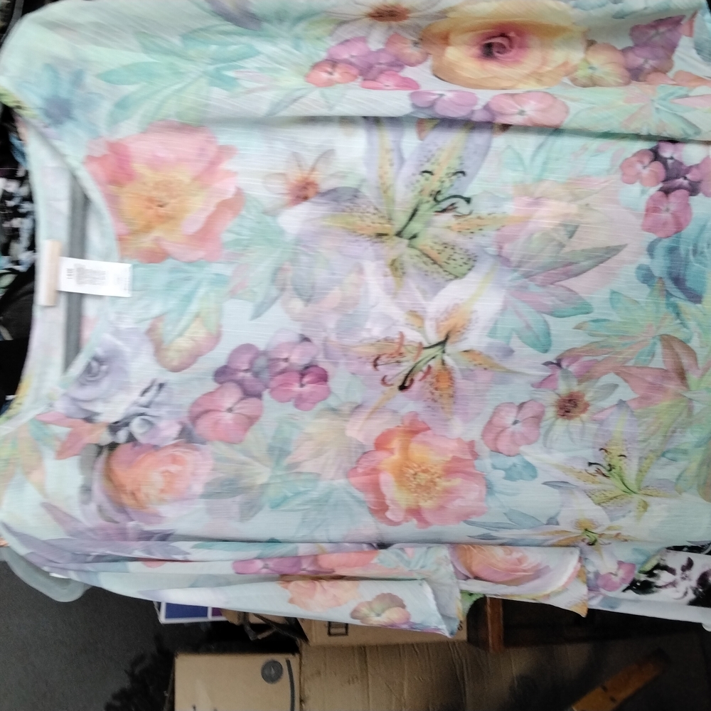 Pink and Purple Floral Blouse